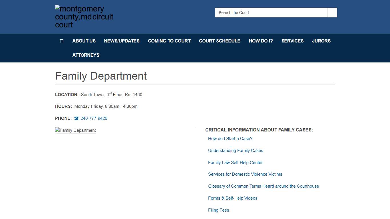 Family Department - Montgomery County, MD Circuit Court